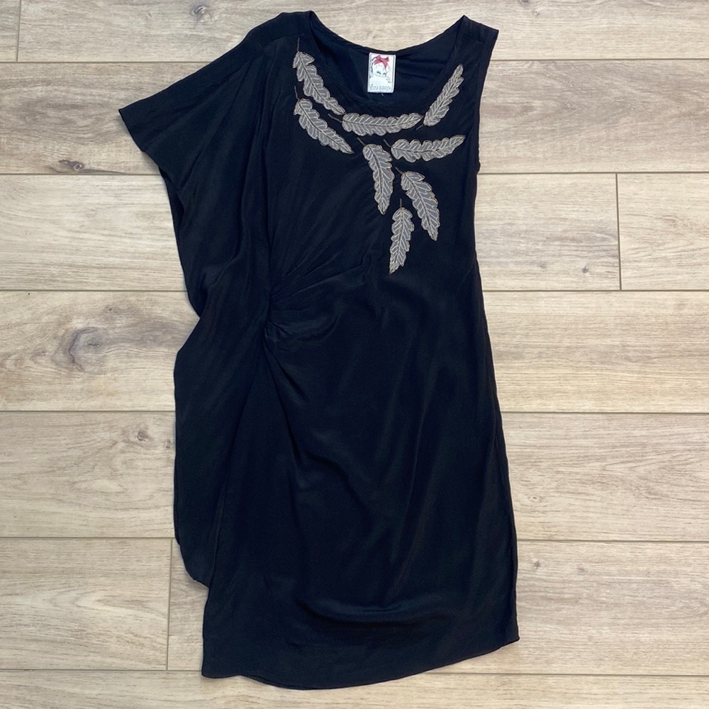 Anthro Yoana Baraschi Beaded Silk Cocktail Dress Whimsigoth